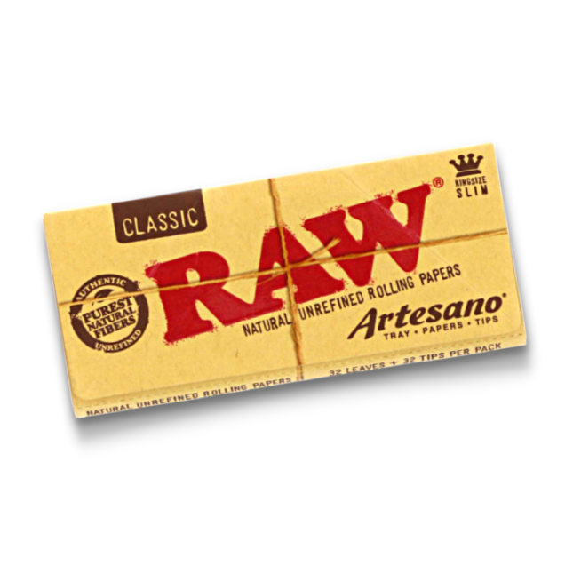 RAW Classic Artesano Rolling Papers with Tips and Tray