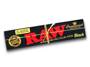 RAW Black Connoisseur King Size Rolling Papers with Tips