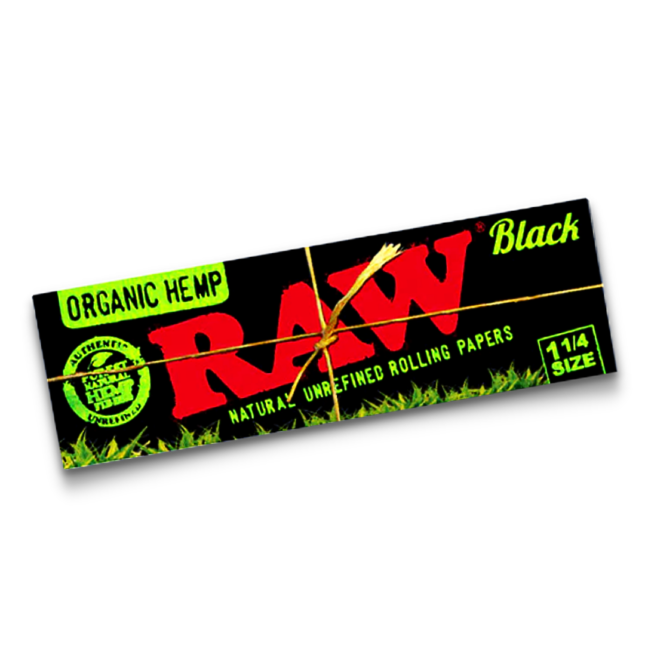 RAW Black Organic Hemp 1¼ Rolling Papers - 50 Leaves per Pack